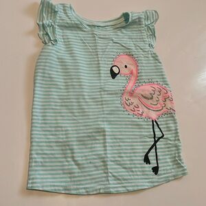 Jumping beans girls flamingo tank top ruffle sleeves 24M striped